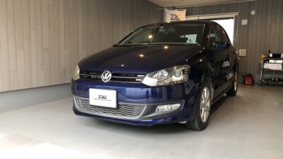 フォルクスワーゲン・ポロ　左リアドア凹み　デントリペア