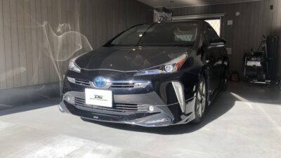 トヨタ・プリウス　左リアドア凹み　デントリペア