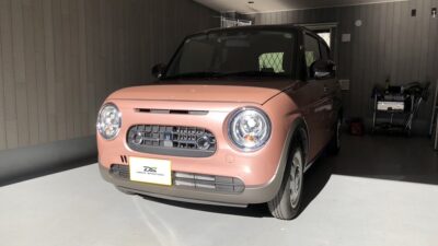 スズキ・アルトラパン　右側ルーフサイドピラー凹み　デントリペア