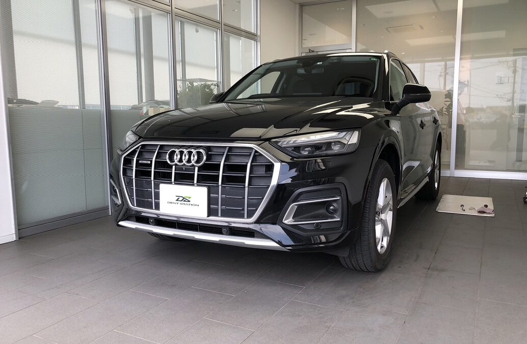 アウディ・Q5　左側リアドア凹み　デントリペア