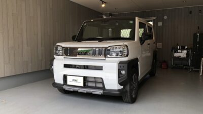 ダイハツ・タフト　左側リアドア凹み　デントリペア