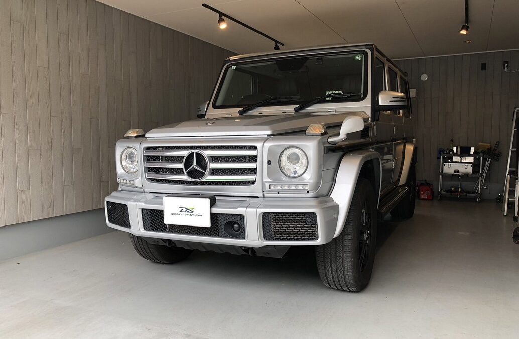 メルセデス・ベンツG350d　バックドア凹み　デントリペア