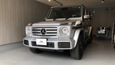 メルセデス・ベンツG350d　バックドア凹み　デントリペア