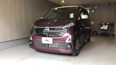 日産・デイズ　助手席側ドアの凹み　デントリペア