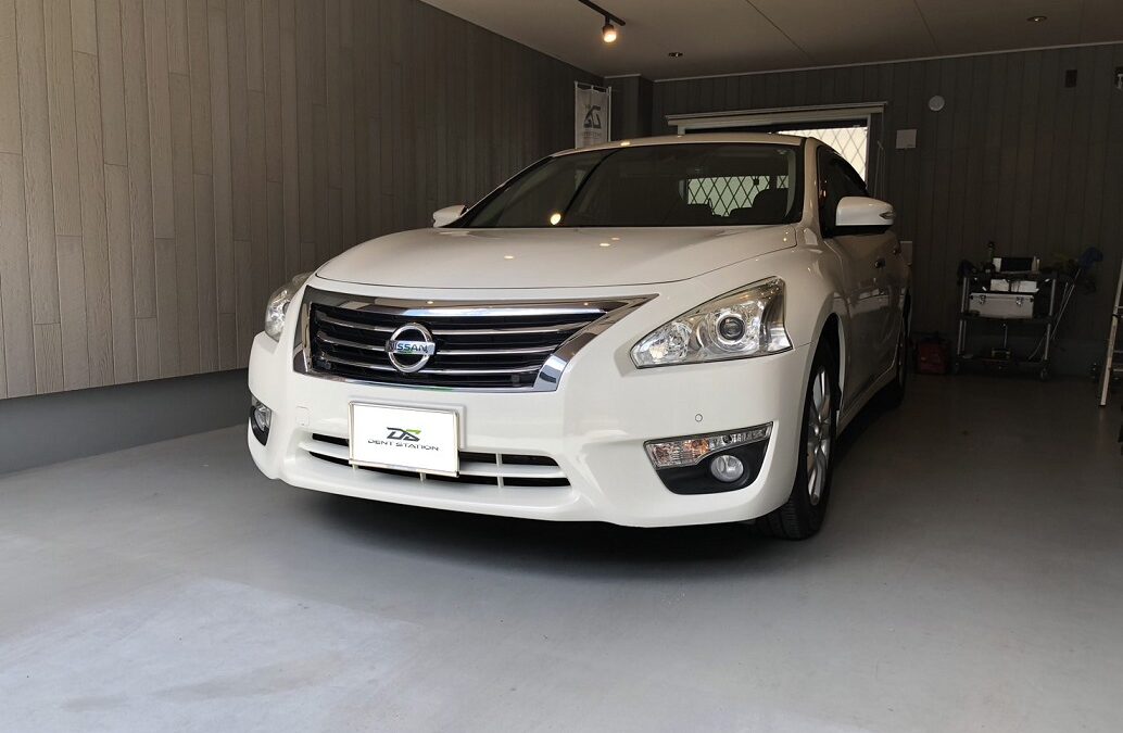 日産・ティアナ　ルーフ凹み　デントリペア