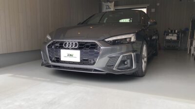 【大和市】アウディ・A5　運転席側ドア凹み　デントリペア（ドアパンチの凹みも即日解決）