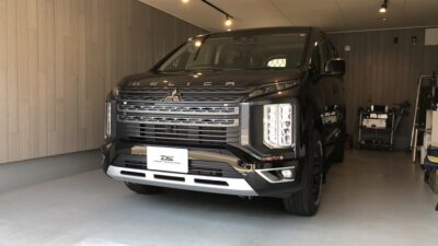 【大和市】三菱・デリカD:5 右スライドドア凹み修理　デントリペア