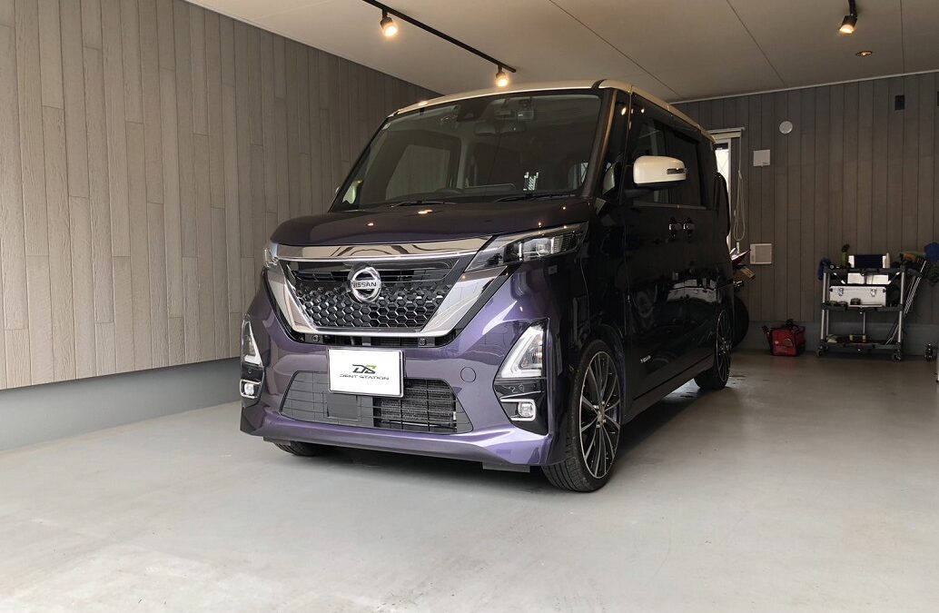 【秦野市】日産・ルークス　バックドア凹み修理　デントリペア