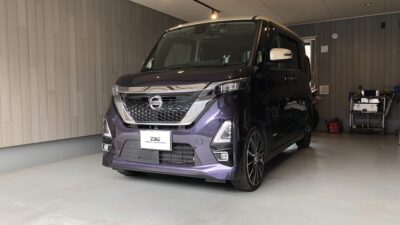 【秦野市】日産・ルークス　バックドア凹み修理　デントリペア