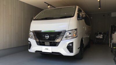 【横浜市】日産・キャラバン　左スライドドア凹み修理　デントリペア