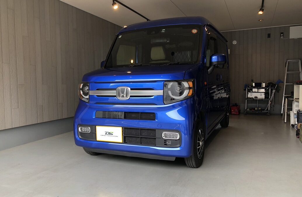 【藤沢市】ホンダ・N-VAN　運転席側ドア凹み修理　デントリペア