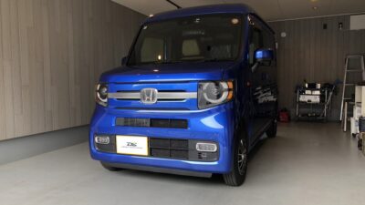 【藤沢市】ホンダ・N-VAN　運転席側ドア凹み修理　デントリペア
