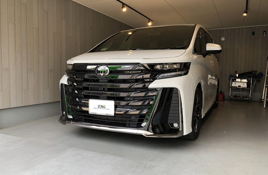【茅ヶ崎市】トヨタ・ヴェルファイア　助手席側ドア凹み修理　デントリペア