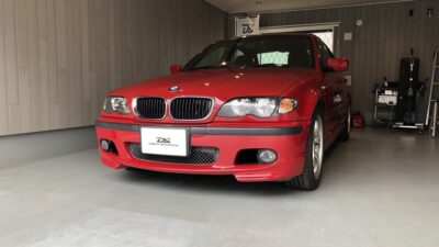 【藤沢市】BMW・318i（E46） 左リアドア凹み修理　デントリペア