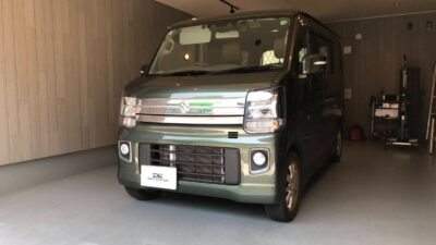 【伊勢原市】スズキ・エブリィ　左クォーターパネル凹み修理　デントリペア