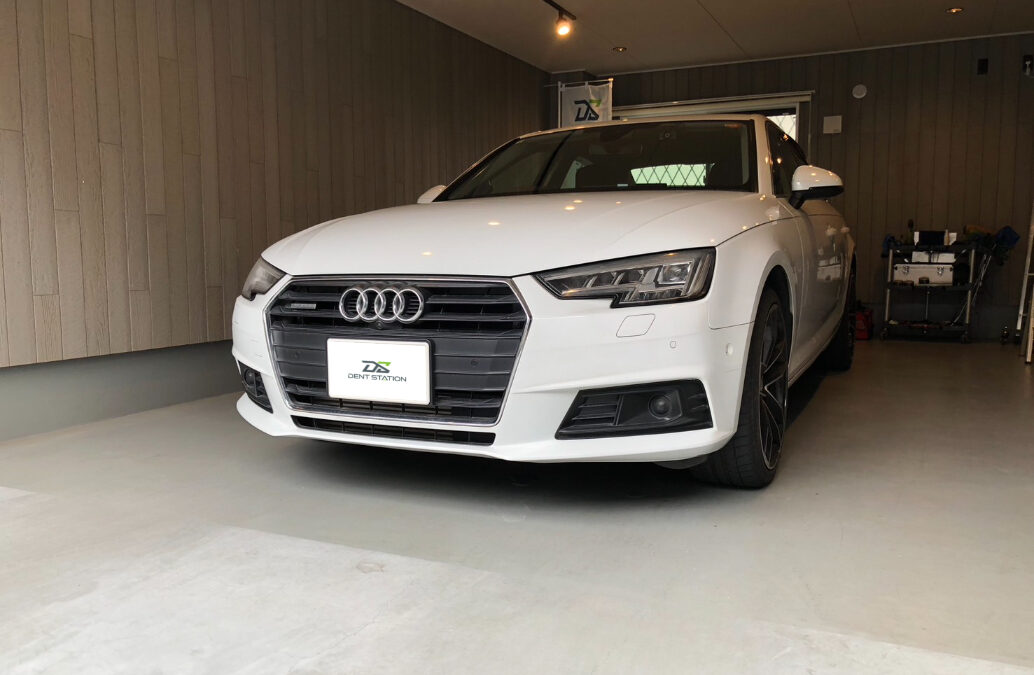 【厚木市】アウディ・A4　右リアドア凹み修理　デントリペア