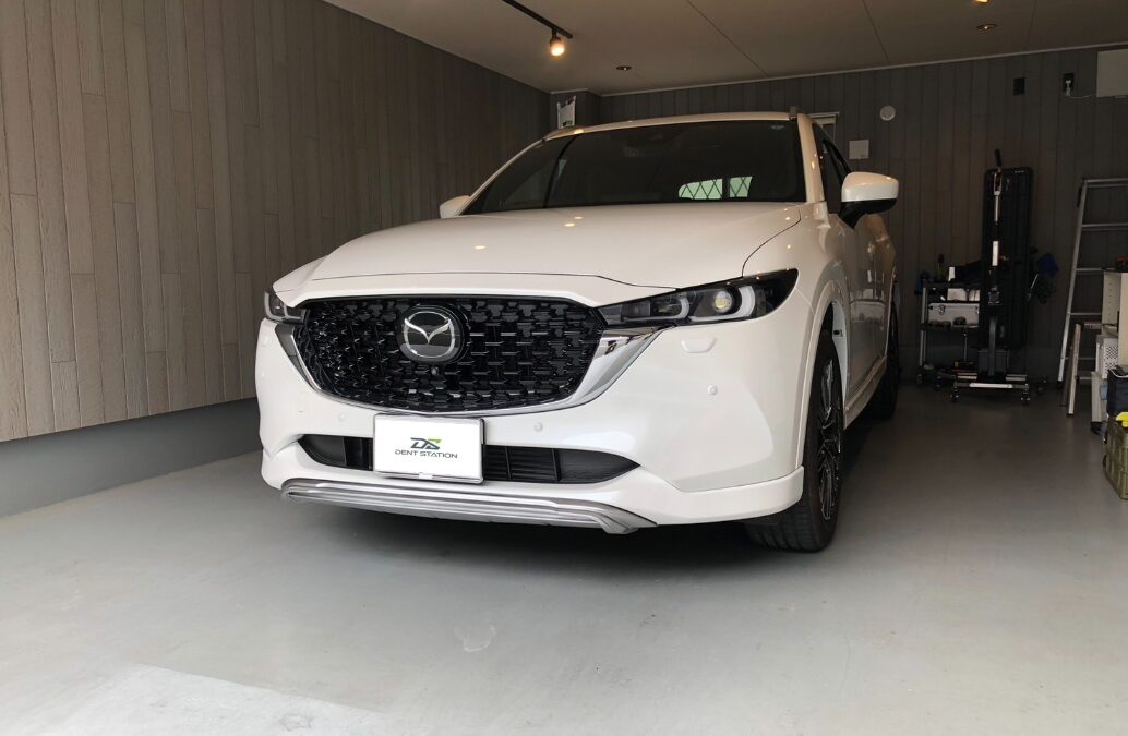 【秦野市】マツダ・CX-5　左フロントフェンダー凹み修理　デントリペア