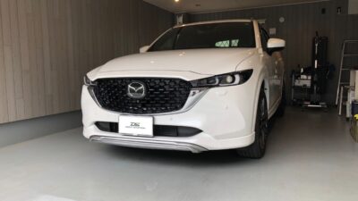 【秦野市】マツダ・CX-5　左フロントフェンダー凹み修理　デントリペア